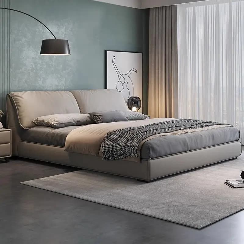 Technology Fabric Bed Modern Simple Master Bedroom High End Atmosphere 180cm Double Bed Soft Package Storage Cama Furniture