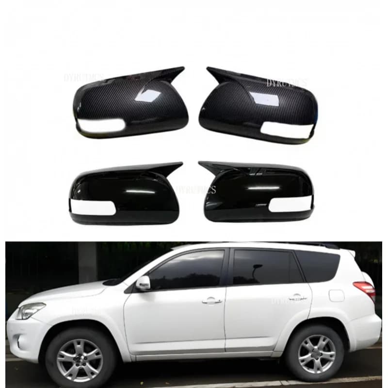 Car Rearview Side Mirror Cover Wing Cap For Toyota RAV4 2009 2010 2011 2012 Exterior Door Rear View Case Trim Sticker