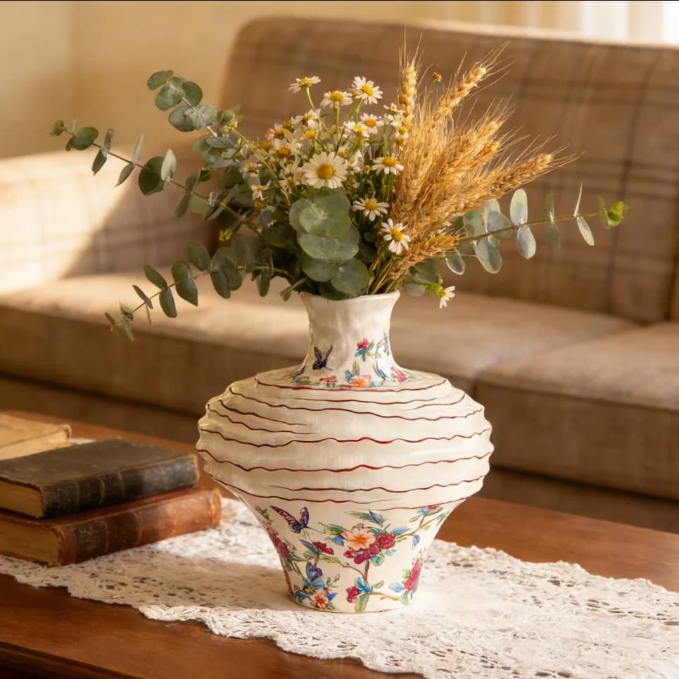 Jingdezhen Ceramic Vase Chinese High End Porcelain Living Room Decoration Ornament Peacock Figure Vase