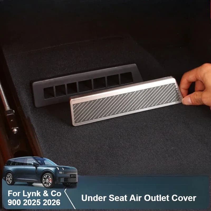 For Lynk & Co 900 2025 2026 Under Seat Air Outlet Protective Cover Stainless Steel Anti-blocking Protector Interior Accessories