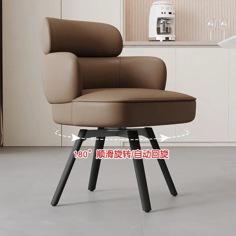 Italian Rotatable Dining Chair Home Book Desk Chair Leisure Negotiation Light Luxury Dining Table and Chair