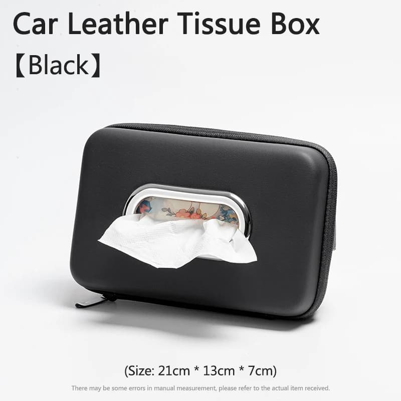 High Quality Car Leather Tissue Box Holder Universal Sun Visor Seat Back Hanging Tissue Storage Case Auto Interior Accessories