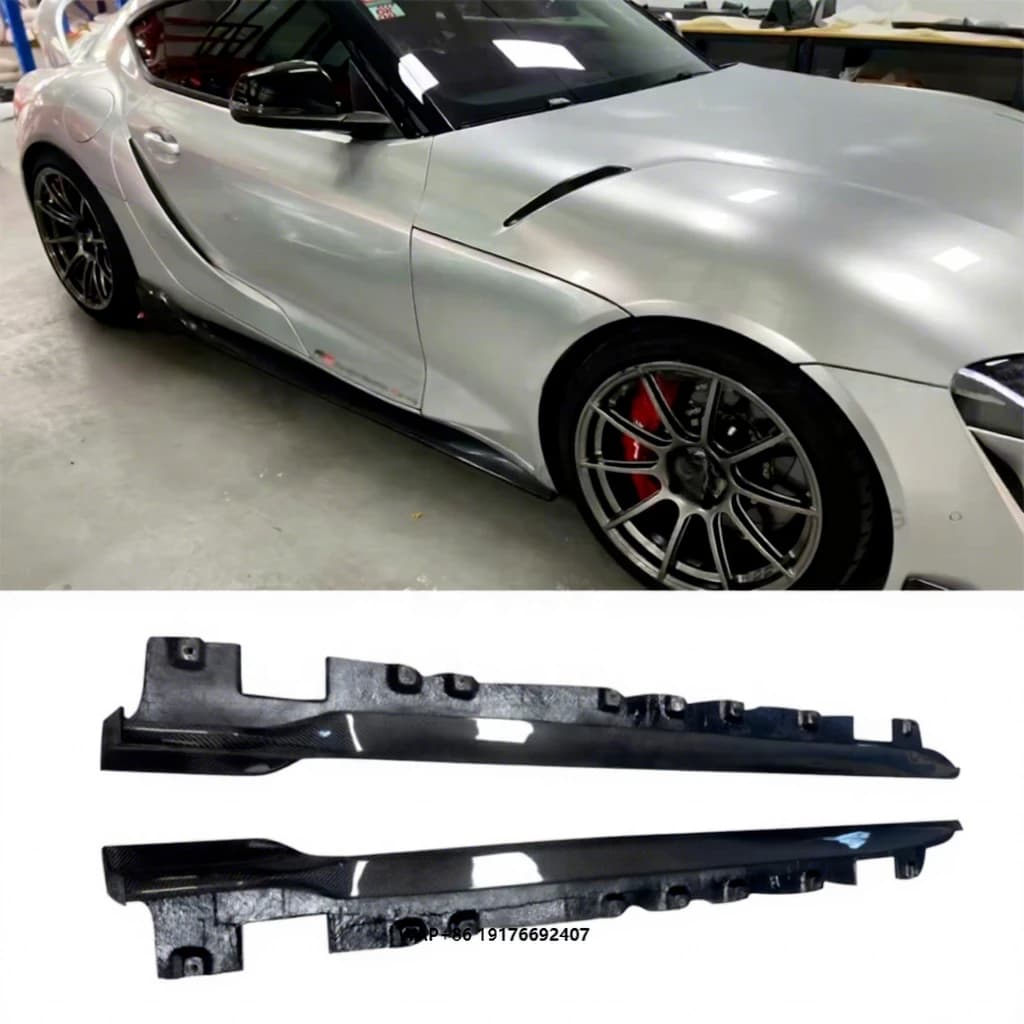 A-D Style Carbon Fiber Side Skirts forToyota GR Supra A90 A91 MK5 MKV 2019+ Side Skirt Bumper Lower Lip Extension Spoiler