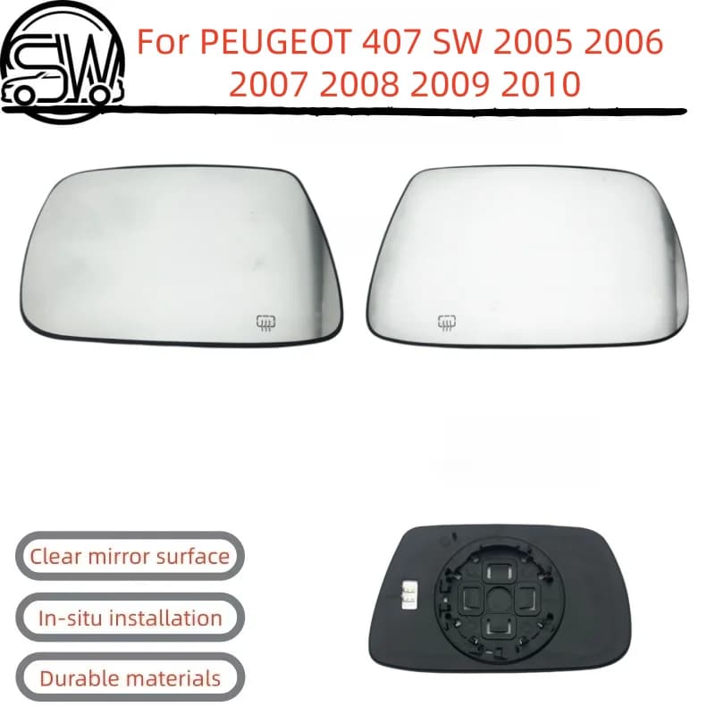 For PEUGEOT 407 SW 2005 2006 2007 2008 2009 2010 Auto Side Door Wide Angle Heated Car Rearview Mirror Glass.
