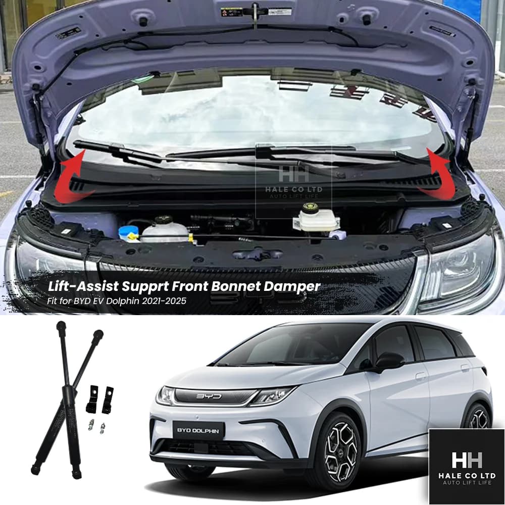 For BYD EV Dolphin 2021-2025 Assit Strut Front Engine Hood Damper Lift Support German Strech Bonnnet Gas Spring Auto Tuning