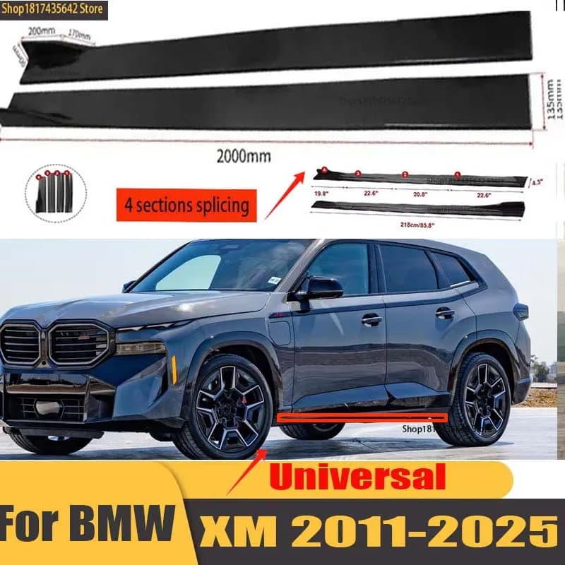 Universal 2.2m Side Skirts Extension Rocker Splitters Diffuser Winglet Wings For BMW X1 U11 X7 G07 XM G09 I7 G70 X5 G05 LCI IX
