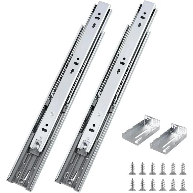 Heavy Pairs Inch Rear Side Mount Slid Ball Bearing Soft Close Full Extension Drser Drawer Runners with
