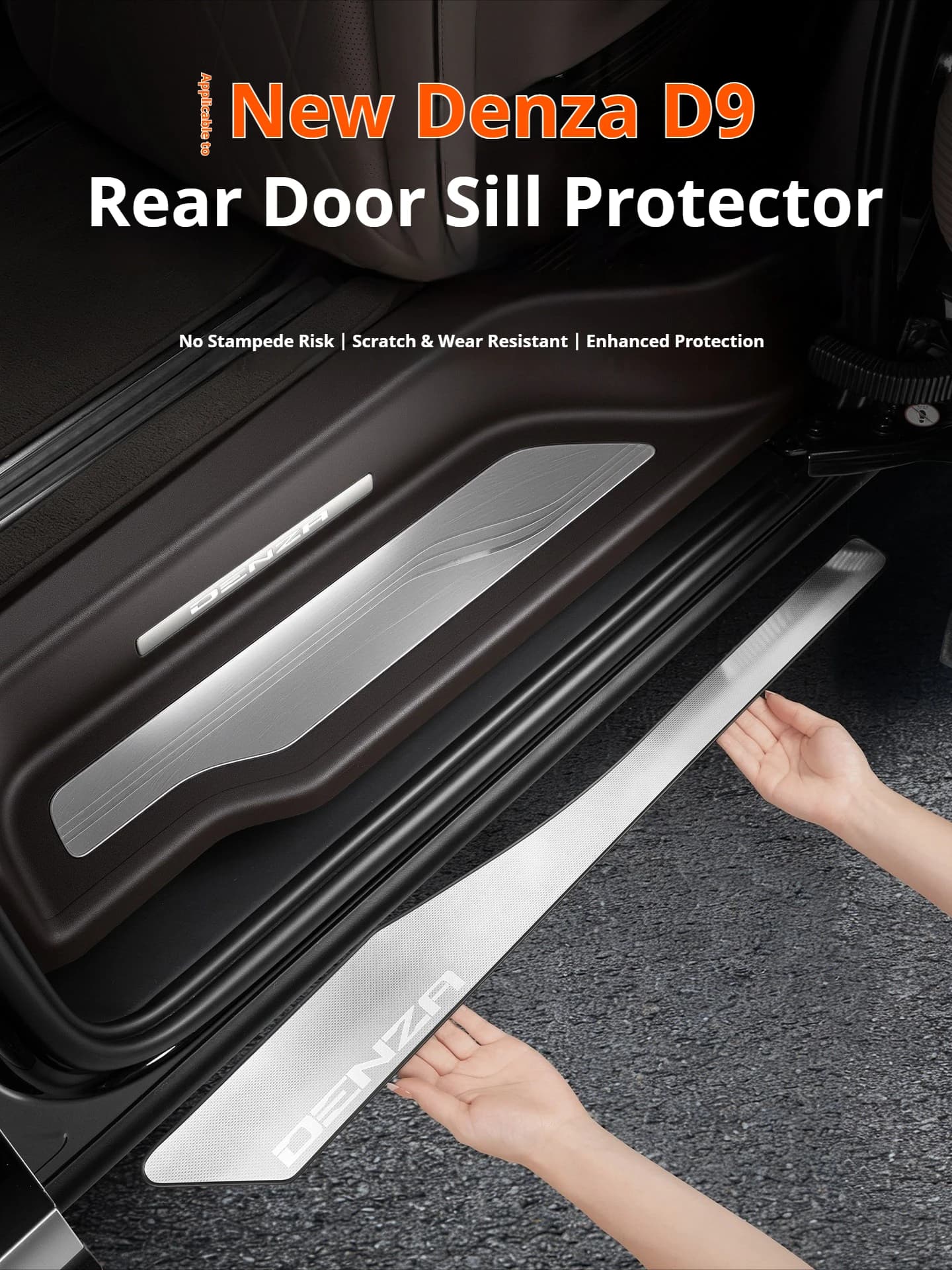 2Pcs for Denza D9 2022-2026 Stainless Steel Door Sill Special Welcome Pedal Rear Guard Panel Modified Interior Car Accessories