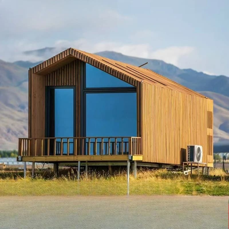 Wooden House Holiday Triangle Room Outdoor Preservative Wood Movable Coffee Modern Sun Room