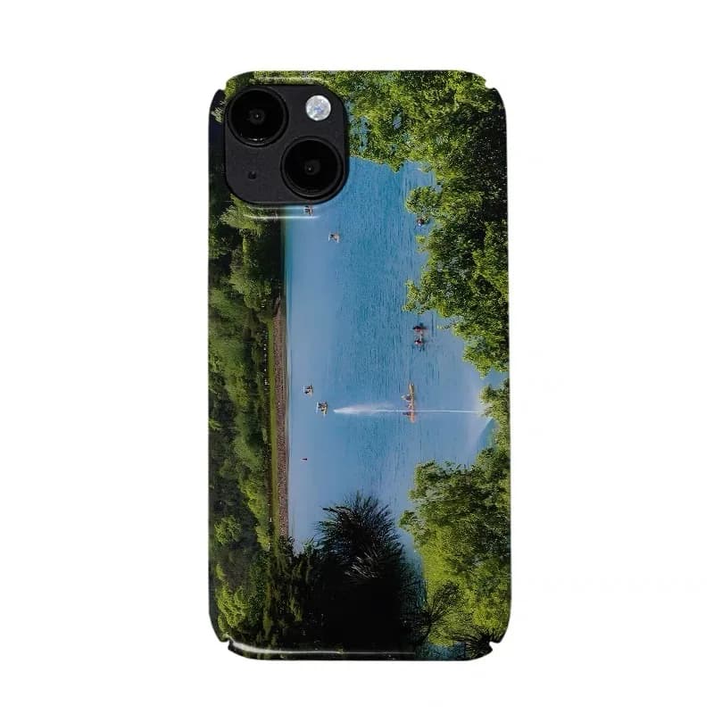 Green Tree Outdoor Swimming Pool Case for IPHONE 17 16 ProMax 15 14 Plus 13 12 MINI 11 PRO 16Plus XR XS MAX Acrylic Phone Cover