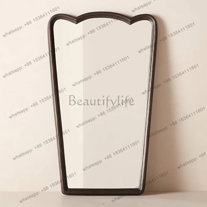 American retro full-length mirror New Chinese irregular special-shaped full-body floor mirror
