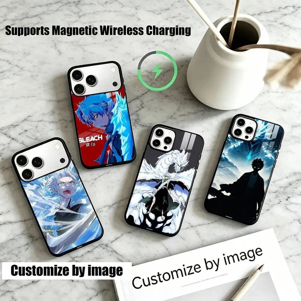 BLEACH Toshiro Hitsugaya Anime Phone Case For IPhone17,16,15,14,13,12, Plus,Pro Supports Magnetic Wireless Charging