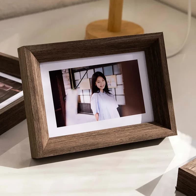 Simple Solid Wood 6-inch & 7-inch A4 Photo Frame, Elegant Tabletop Display Decoration for Home and Family Home Decor