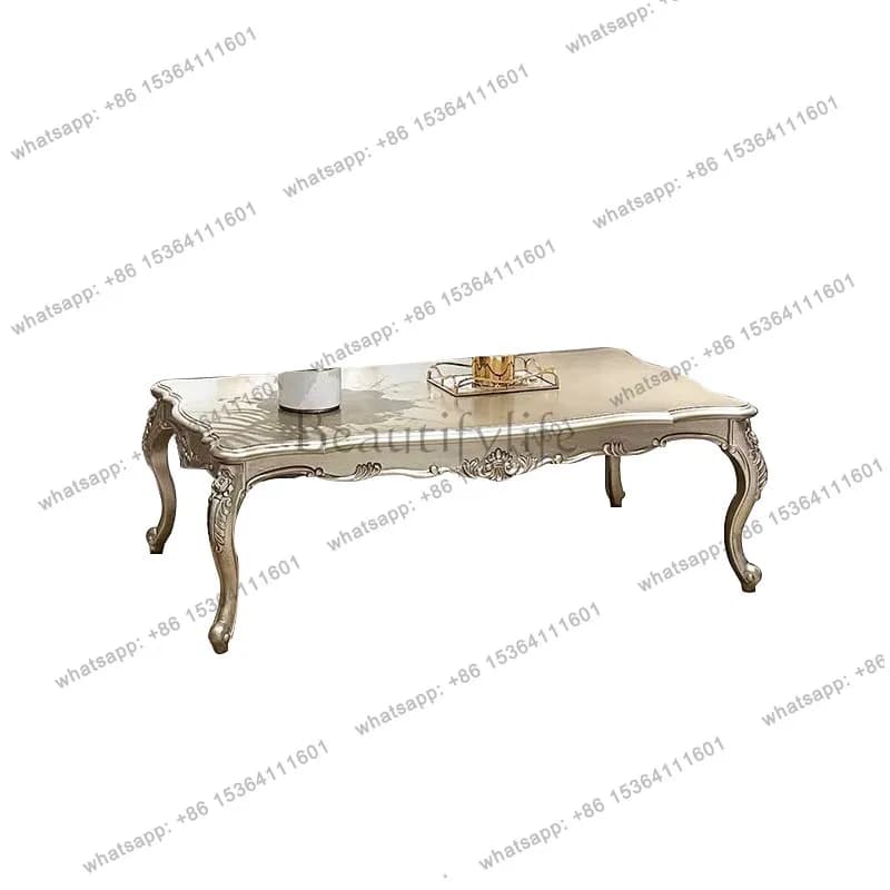 American light luxury high-end household rectangular carved coffee table French living room sofa coffee table