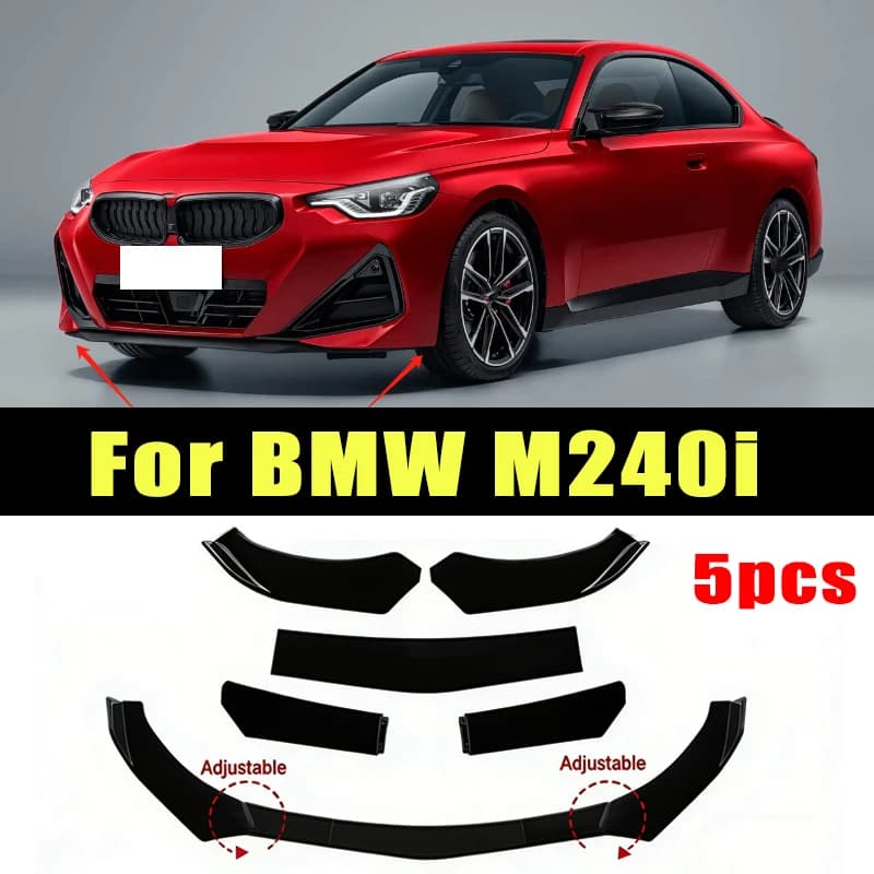 5Pcs ABS Material Universal Car Front Bumper Separator Bumper Lip Body Kit Duck Lip Separator For BMW M240i Car Accessories