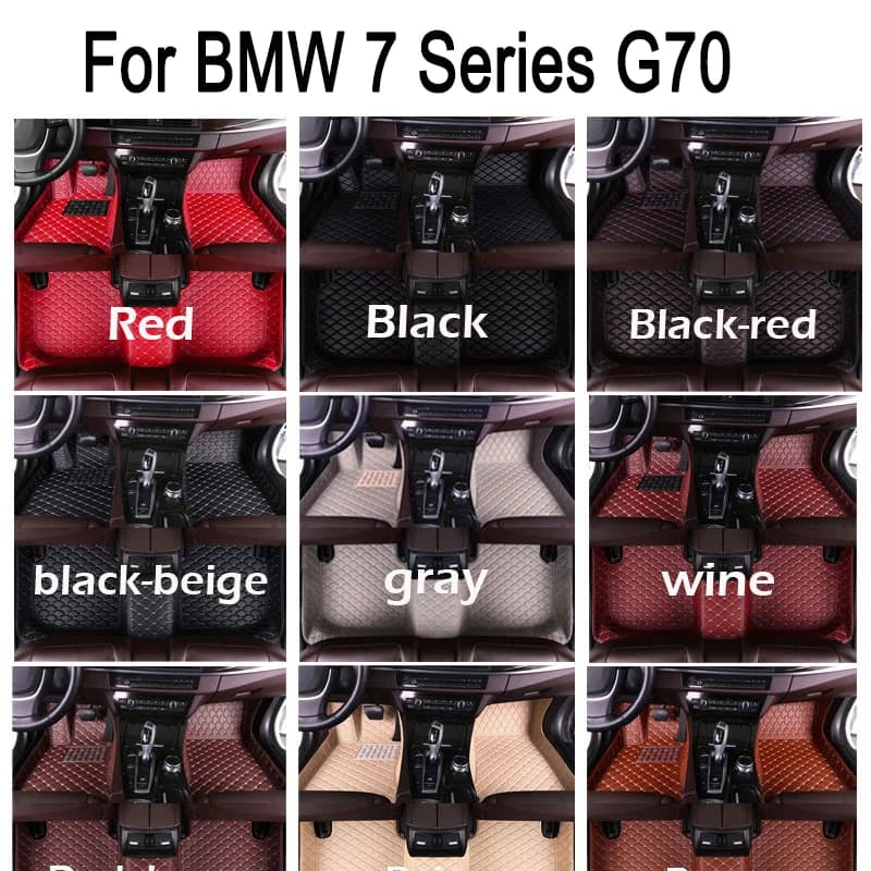 Custom Car Floor Mats for BMW 7 Series G70 2023 2024 Years Artificial Leather Interior Accessories