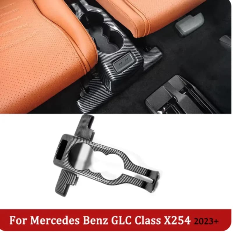Third Drain Cup Panel Decorative Frame Water Cup Trim Stickers For Mercedes Benz GLC Class X254 GLC260 300 2023 2024 Accessories
