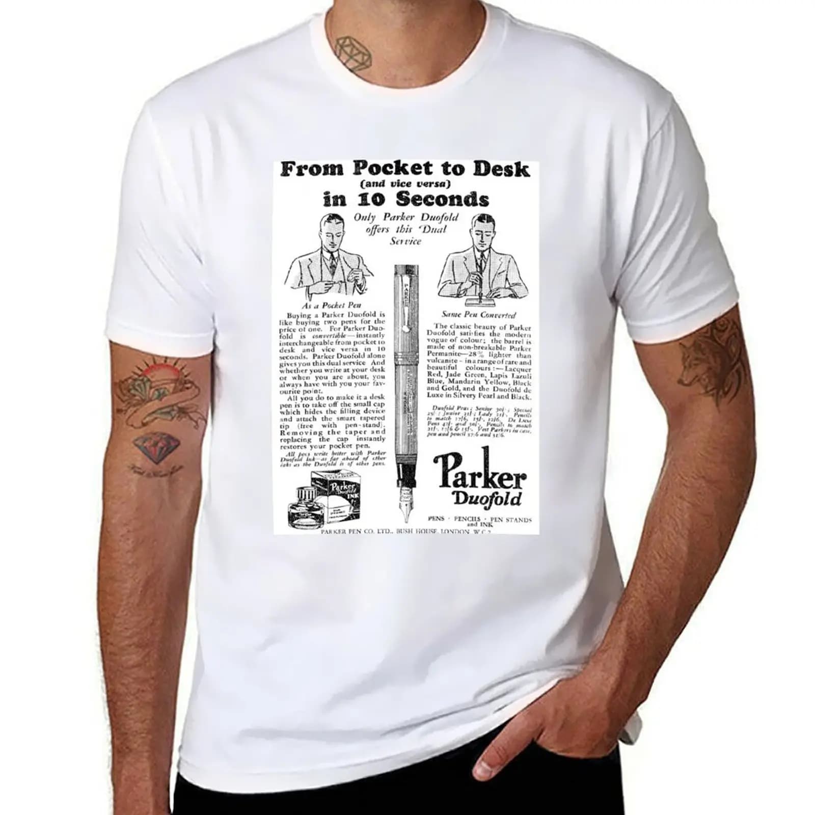 Parker Pen Co. - Parker Duofold Fountain Pen - 1931 Vintage Advert T-Shirt t shirt man casual T-Shirt