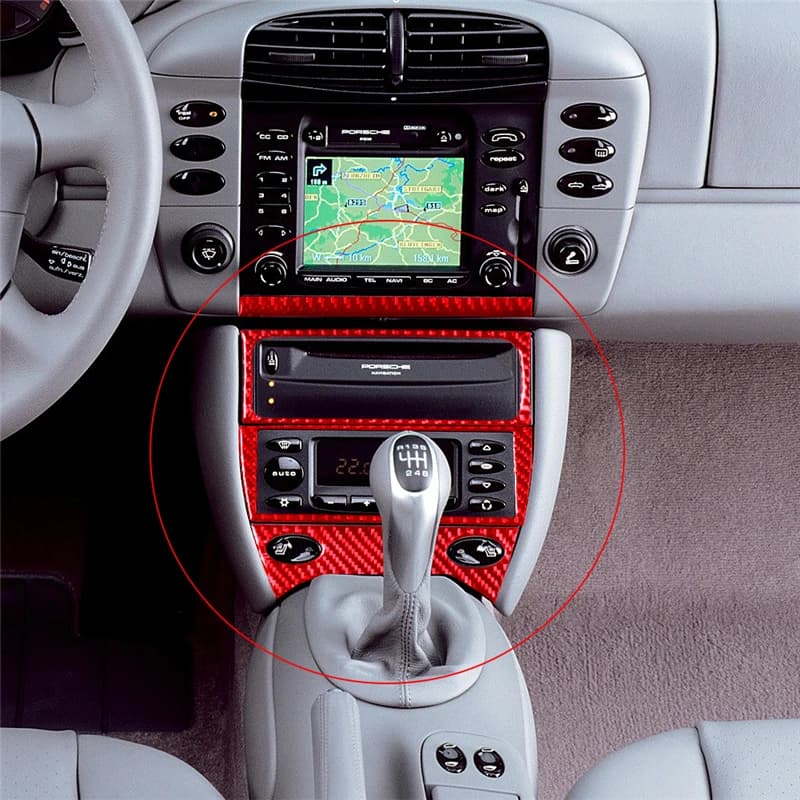 For Porsche Boxter 996 Red Car Interior Decoration Protection Carbon Fiber Sticker 1998-2002 Auto Styling Accessories