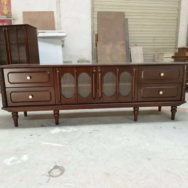 CX pure solid wood antique 1.8 meters TV cabinet storage multi-purpose cabinet living room French retro