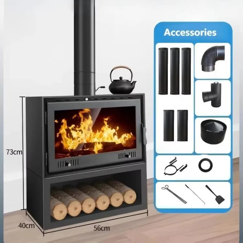 Freestanding Metal Flame Home Heater Realistic Fireplace Design for Household & Hotel Use Fashionable English Display