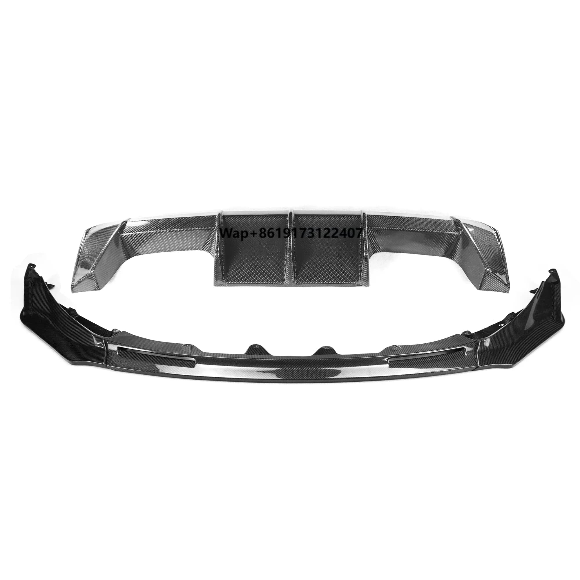 Carbon Fiber V Style Front Bumper Lip and EU Type Rear Bumper Diffuser Body Kit for for G80 G82 M3 M4 Competition 2021+