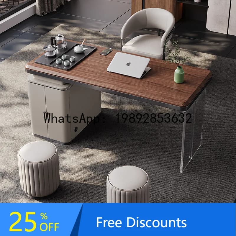 CZ Balcony Tea Table with Kettle Integrated Office Home Small Apartment Acrylic Rock Board Small Tea Table