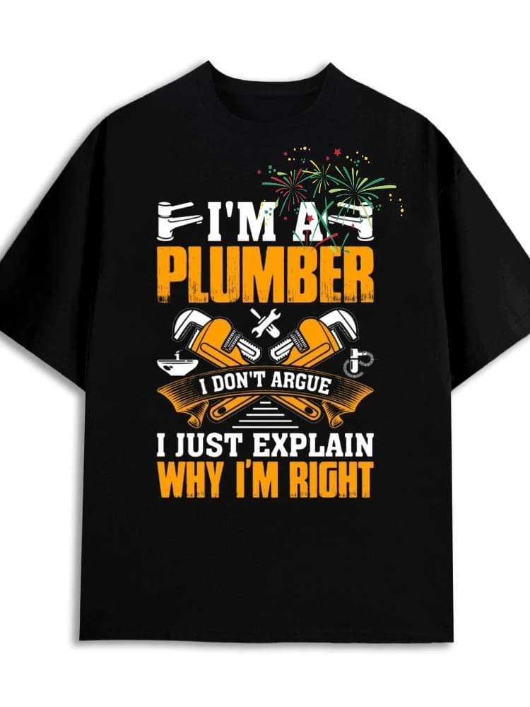 Plumber'S Pride Funny Humor design-100% cotton summer casual O-neck short sleeve printed men's T-shirt.