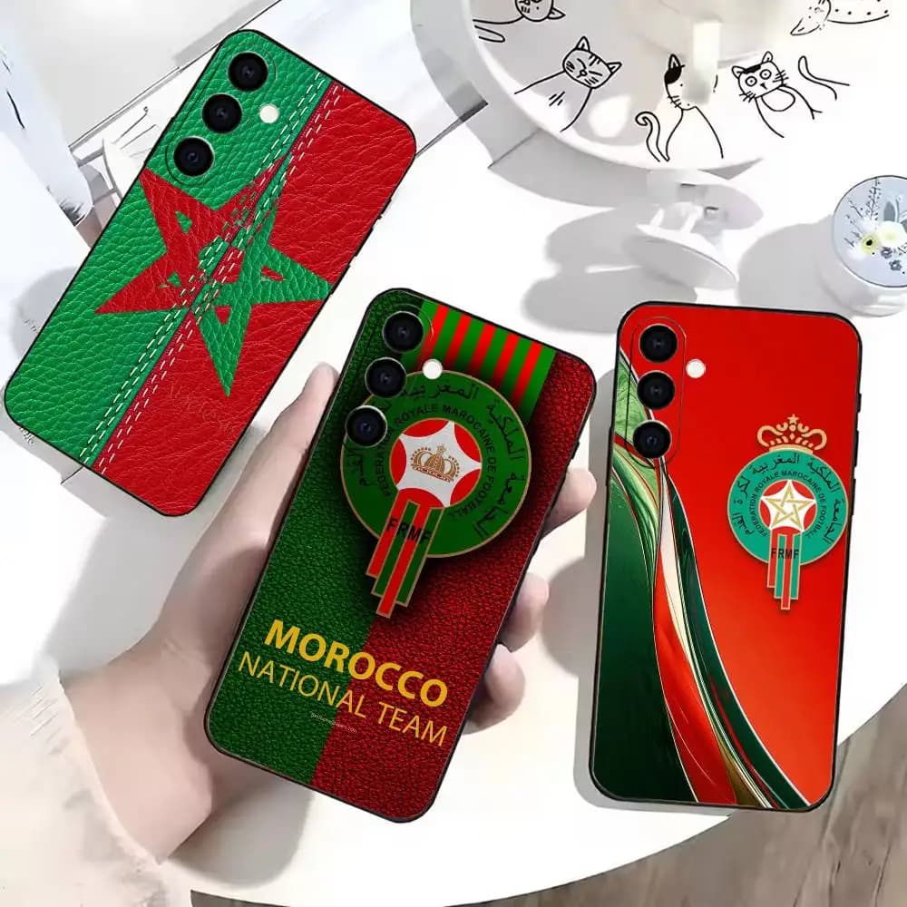 Morocco Flag  Phone Case For Samsung Galaxy A73,A72,A71,A70,A53,A52,A51,Others Soft Black Cover