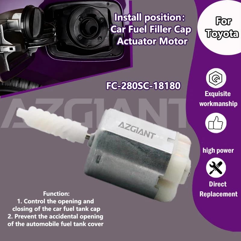 AZGIANT FC-280SC-18180 For Toyota Highlander/Mark X/Crown Car Fuel Door Lock 12V Actuator inner motor overload protection