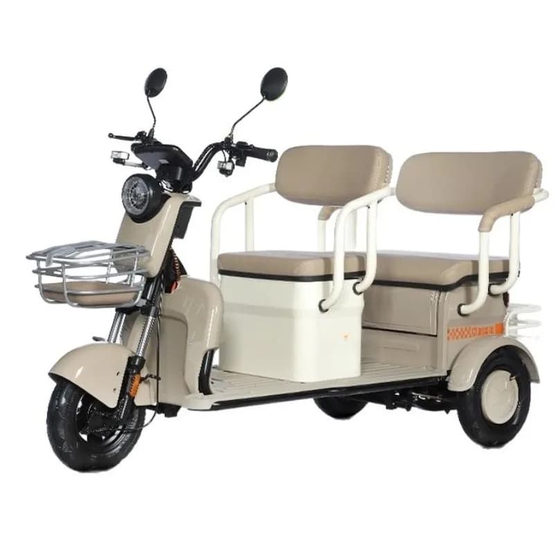 New leisure electric tricycle household passenger and cargo dual-purpose double-row elderly scooter