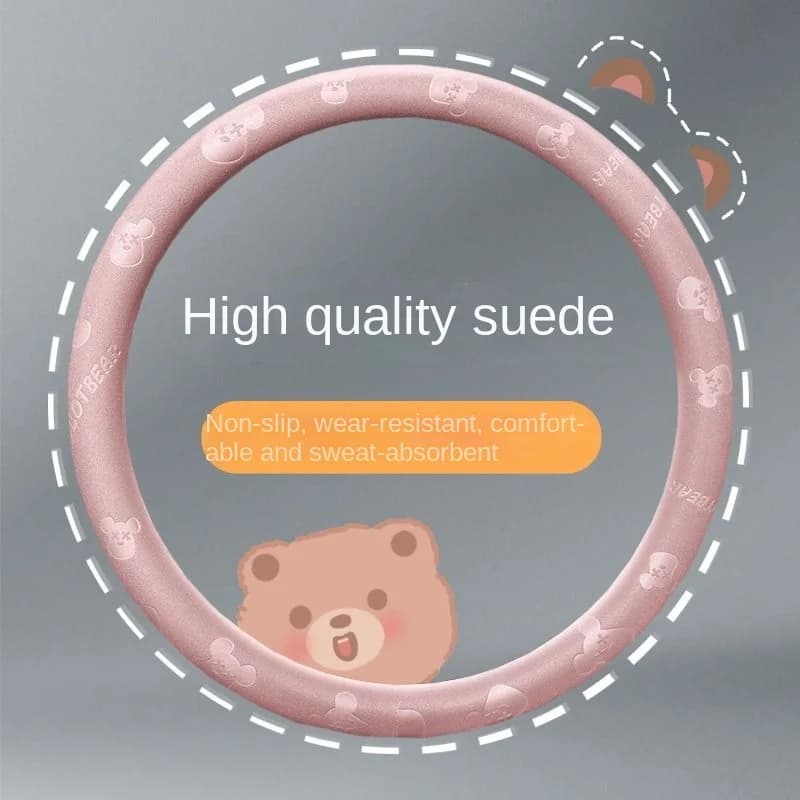 Steering Wheel Cover Ultra-Thin Winter Plush , Non-Slip Car Handle Cover, Four Seasons Universal