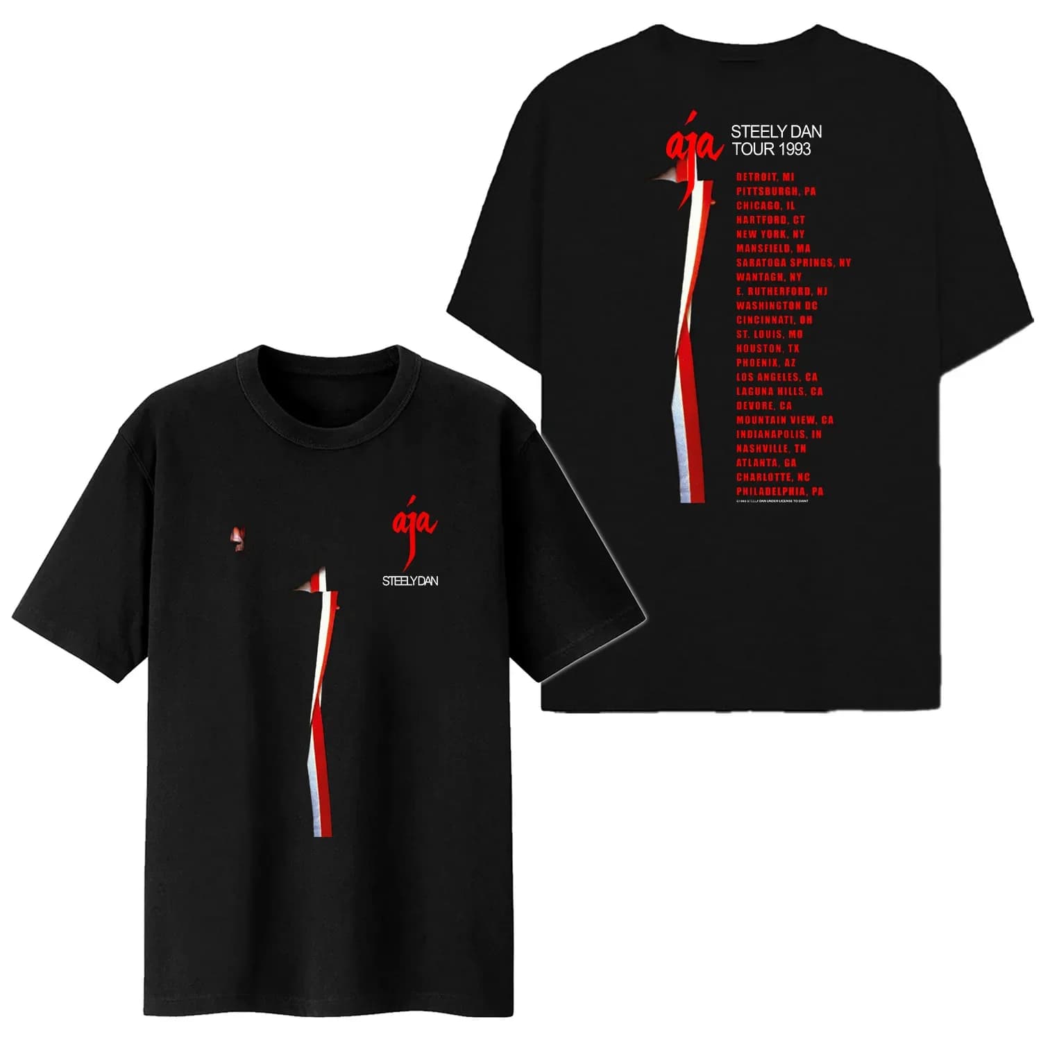 Steely Dan Aja Tour 1993 T-Shirt, Vtg 90s Steely Dan Rock Band Tour