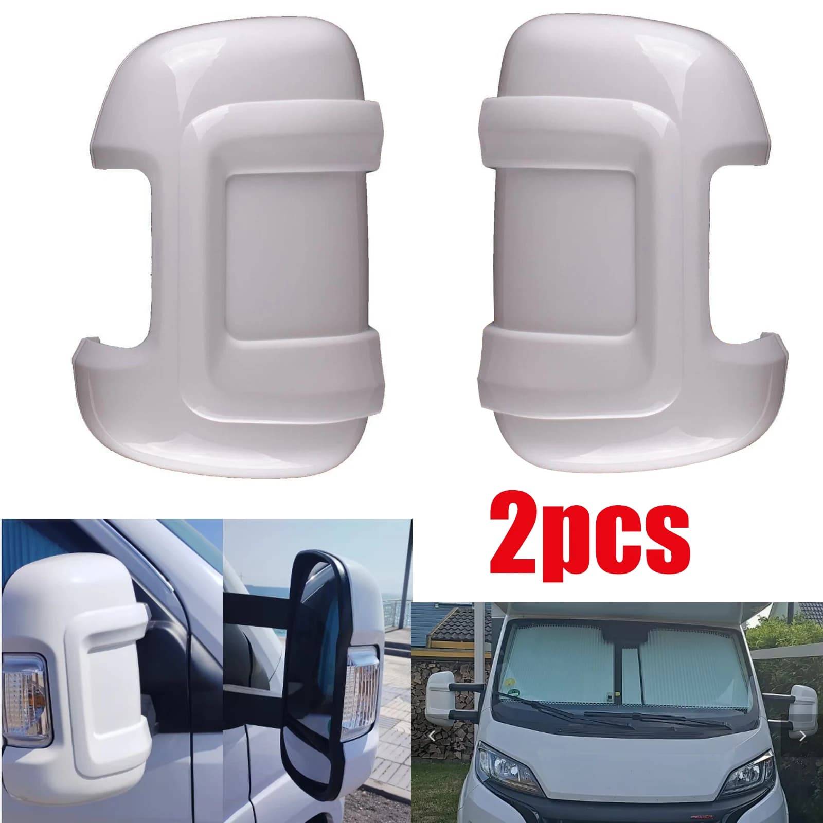 1Pair Long Arm Rearview Mirror Protectors Cover For Fiat Ducato Peugeot Boxer Relay White Caravan Parts Mirror Protectors Guards