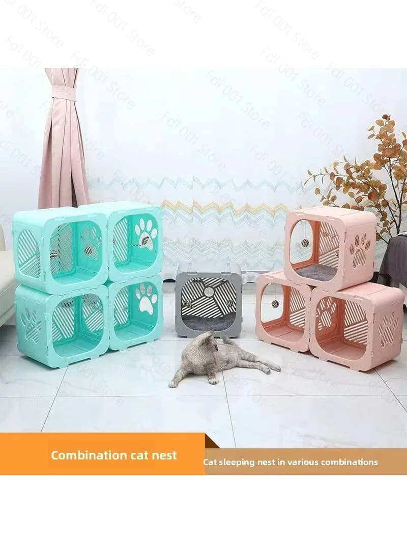 Simple cat bed for families, all-season use, indoor open cat house, winter warmth, dog room with optional inner lining for cats