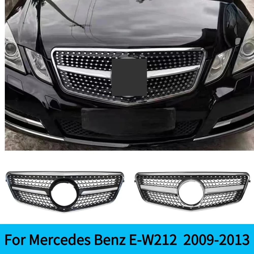 For Mercedes-Benz E-Class W212 2009-2013 GTR Style Front Bumper Grille Racing Hood Grill Cover for E200 E250 E300 E350 E400 E550