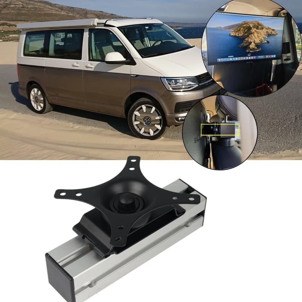 Car TV Bracket For VW T5 T5.1 T6 T6.1 Camper Van Motorhome Cali TV Headrest Mount Bracket Fits Most 15-32 Inch Flat Curved Lcd