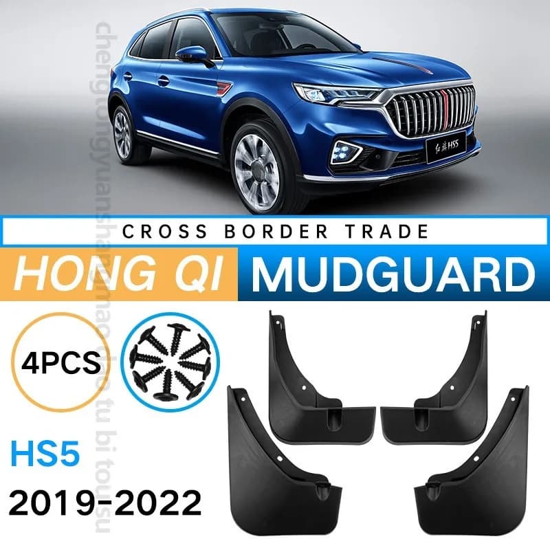 Mudguard Car Accessories for FAW Hongqi Hong Qi HS5 2019-2022 Mud Flaps for Fender 4PCS Black ABS Splash Guards  Set