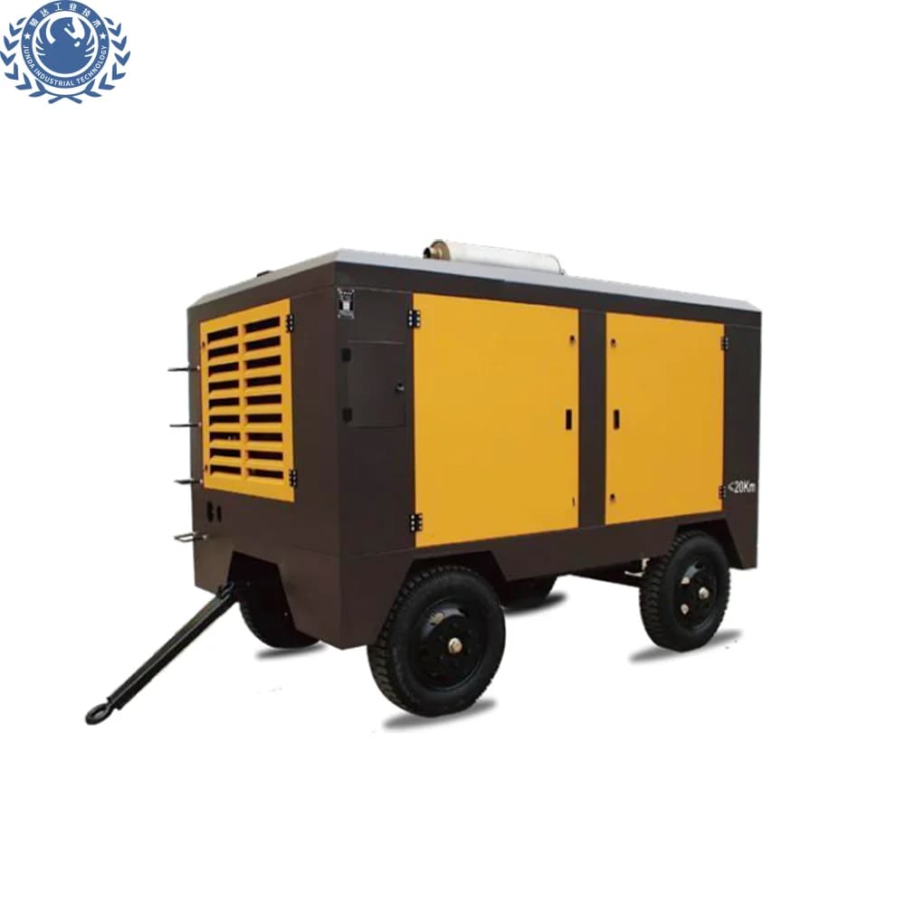 China New Type Portable Screw Air Compressor 0.8 Bar Lubricated Air Cooled High Efficiency for Railways & Mining