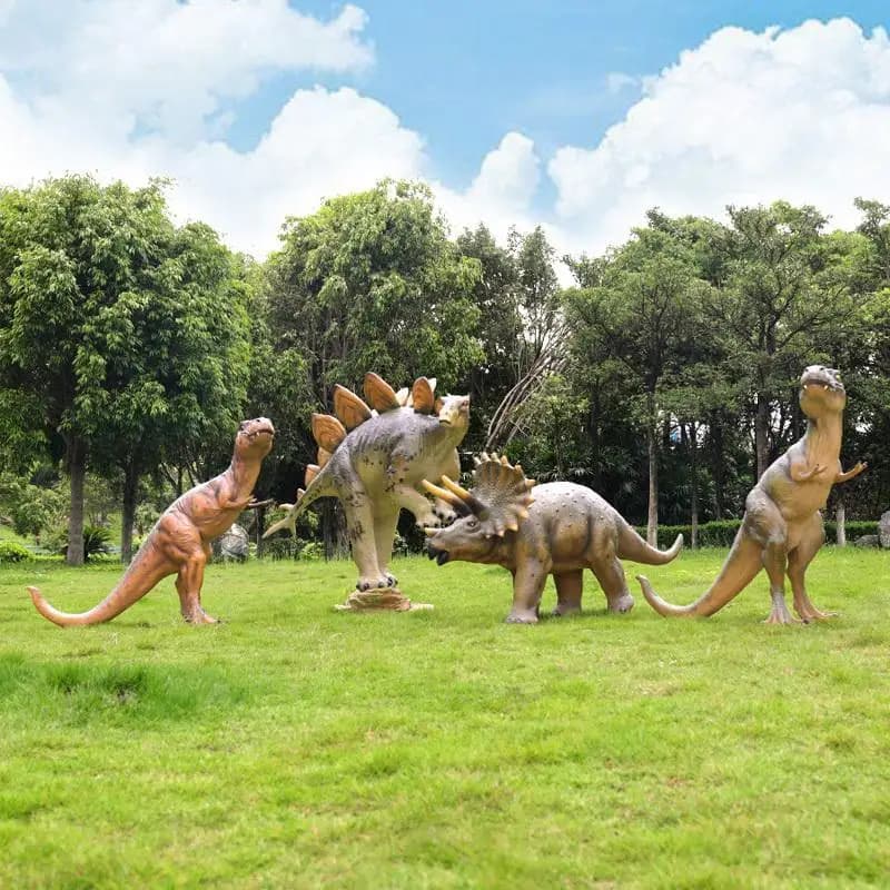 FRP simulation dinosaur sculpture campus garden landscaping Tyrannosaurus rex large ornament