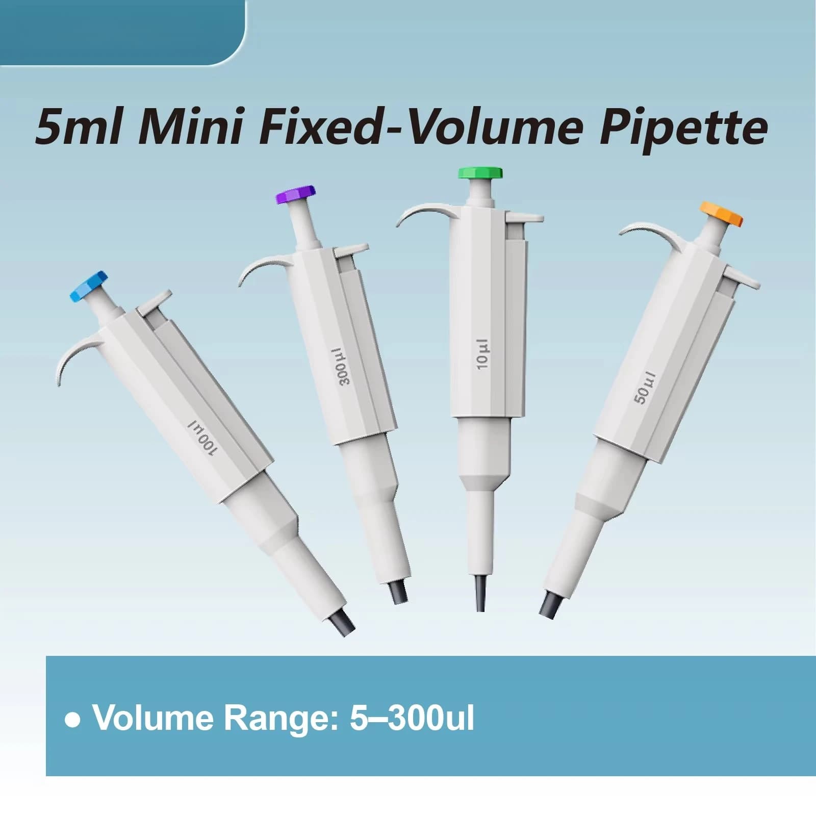 Laboratory Mini Micropipette Adjustable Pipette Gun 5ul 10ul 50ul 100ul 200ul 300ul Single Channel Manual Precision