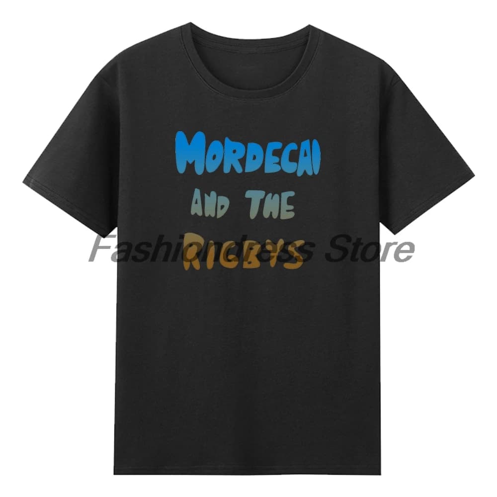 Mordecai and the Rigbys T-shirt Unisex Crewneck Short Sleeve Cotton Tee Women Men Streetwear Funny Tops