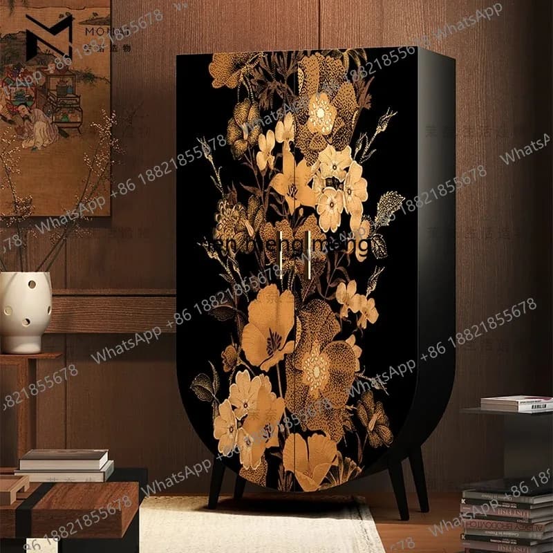 French light luxury wardrobe bedroom room bedside solid wood locker entry chest