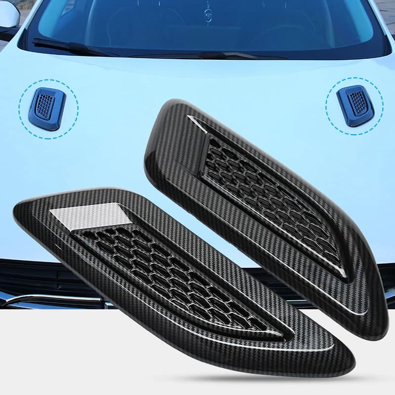 2Pcs Universal Car Air Intake Inlet Bonnet Hoods Scoop Vents Sticker Decorative Cover Tuning Auto For Mustang Accessories