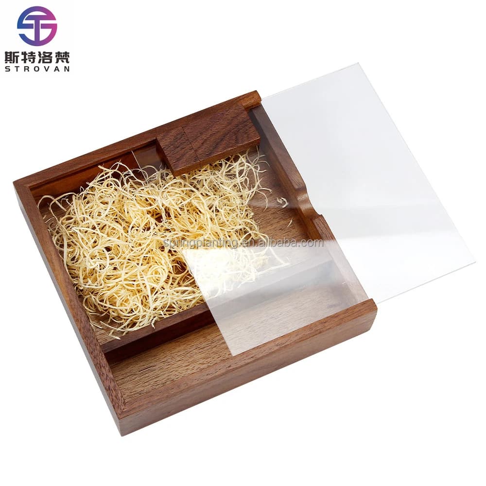 32GB Wedding Gift Wooden Photo Album Box with Wooden USB Flash Drive