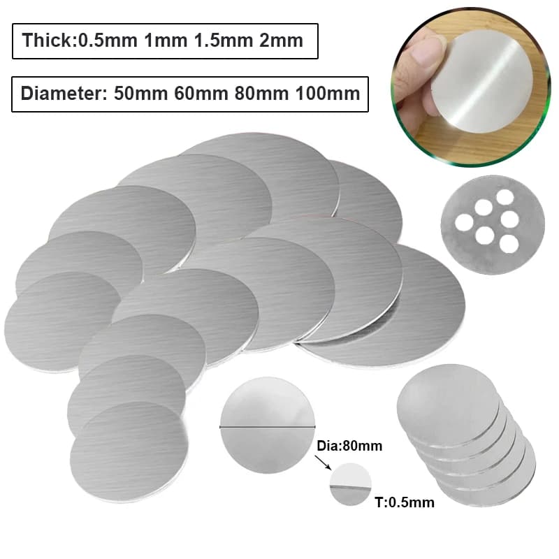 1 Piece Diameter 50mm-100mm Thickness 0.5~2mm Stainless Steel Round Gasket 304 Stainless Steel Disc Metal DIY Round Plate,