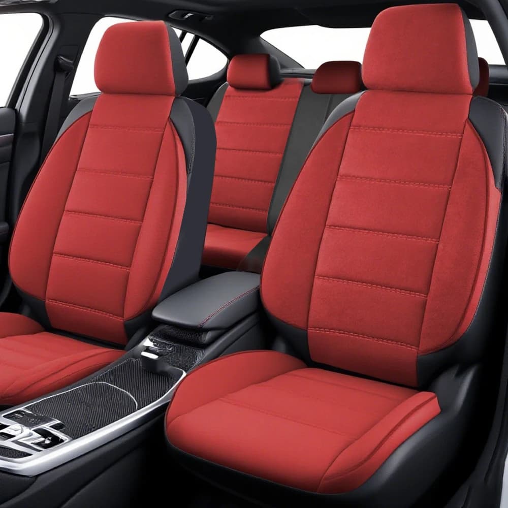Universal Car Seat Covers Suede Leather Stitching Fit for Car SUV Truck Vans Interior Accessories
