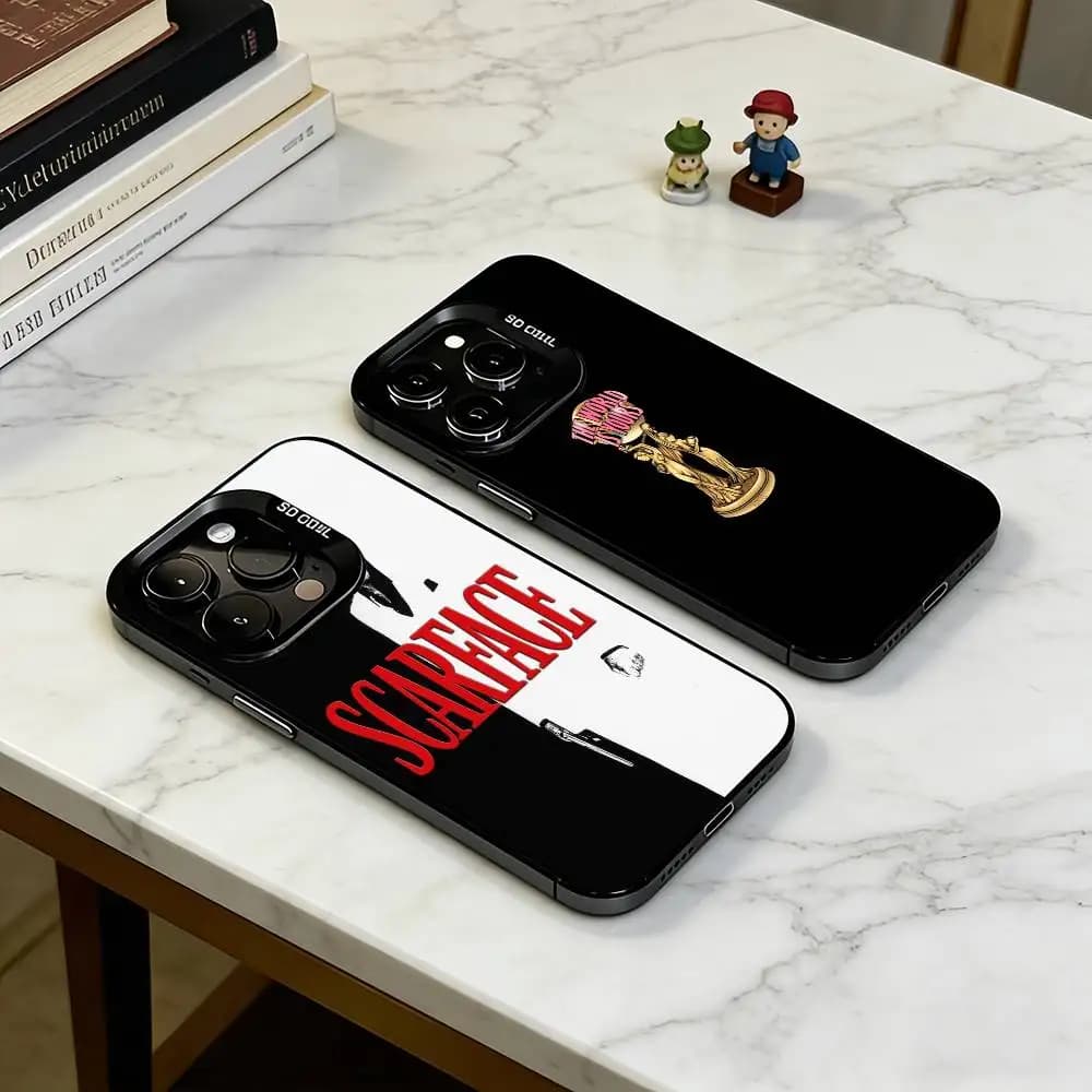 S-Scarface 1983 Film Graphic  Phone Case For iPhone 17,16,15,14,13,12,11 Plus,Pro Max,XS,Colorful Silver Phone case Funda Cover