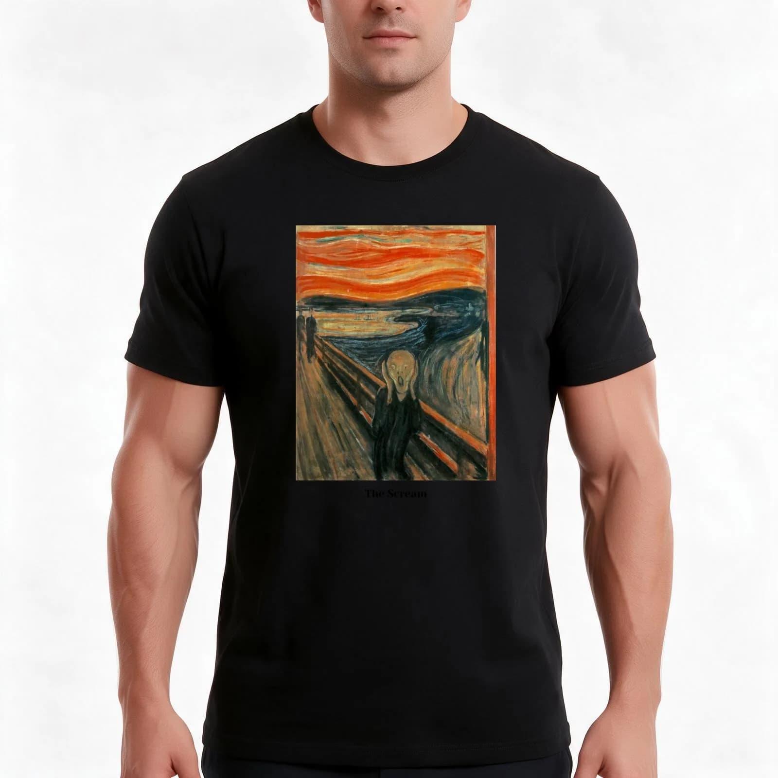 The Scream, Edvard Munch T-Shirt, Summer Casual Cotton Tee, Oversized Streetwear Tops, Vintage Graphic Print, Unisex Men Women