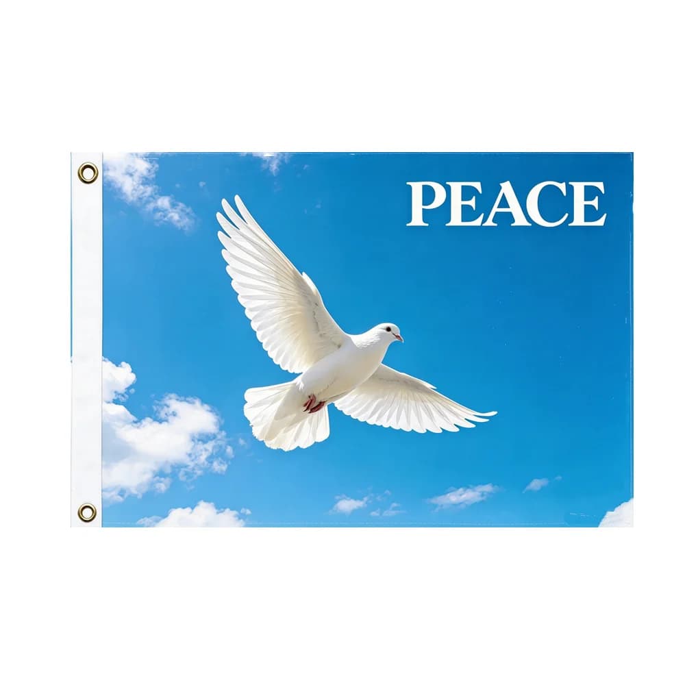 Peace Dove Flag Blue Sky Polyester Wall Banner 2x3ft 3x5ft Peace Theme Home Bedroom Office Wall Hanging Art Decor